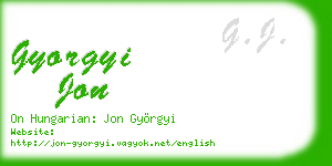 gyorgyi jon business card